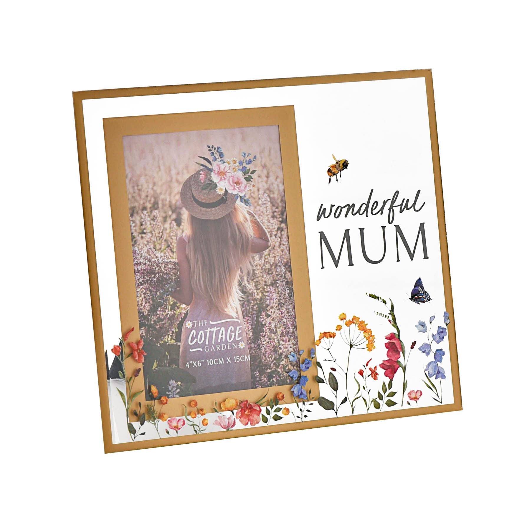 The Cottage Garden Glass Frame 4 x 6 "Mum"