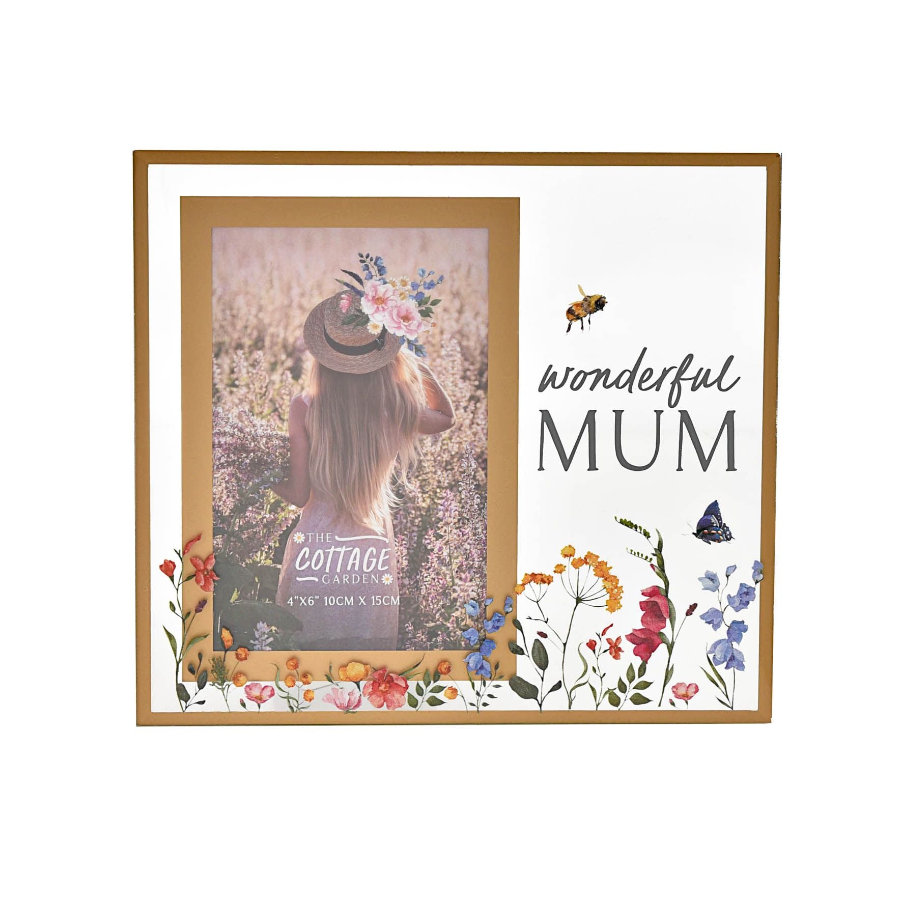 The Cottage Garden Glass Frame 4 x 6 "Mum"