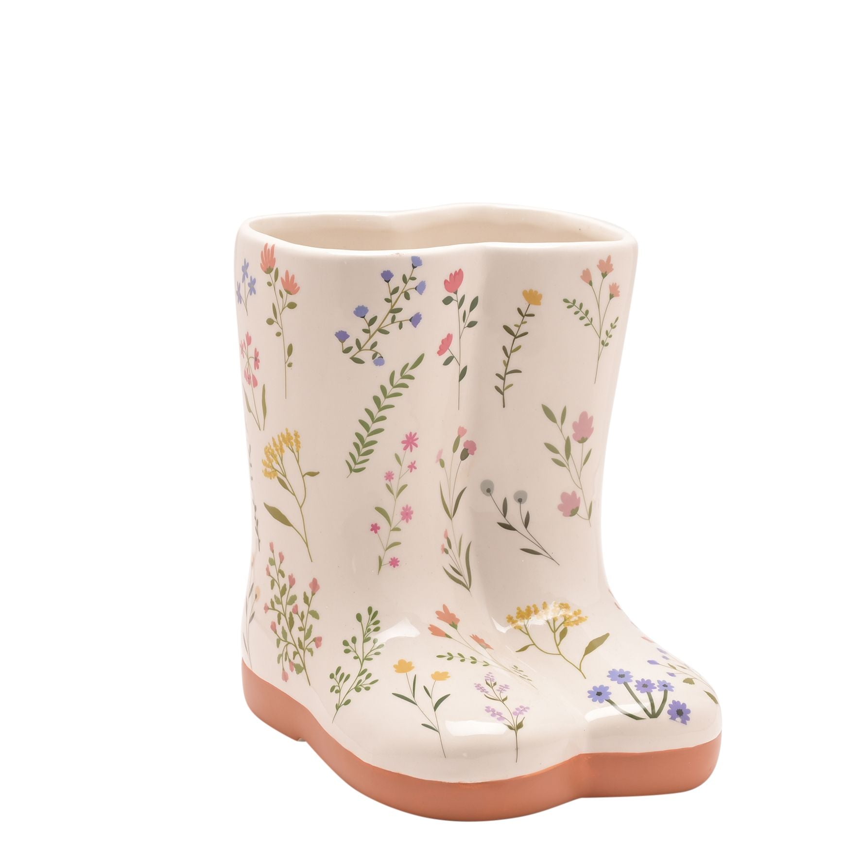 The Cottage Garden Ceramic Vase Small  - Floral Wellies