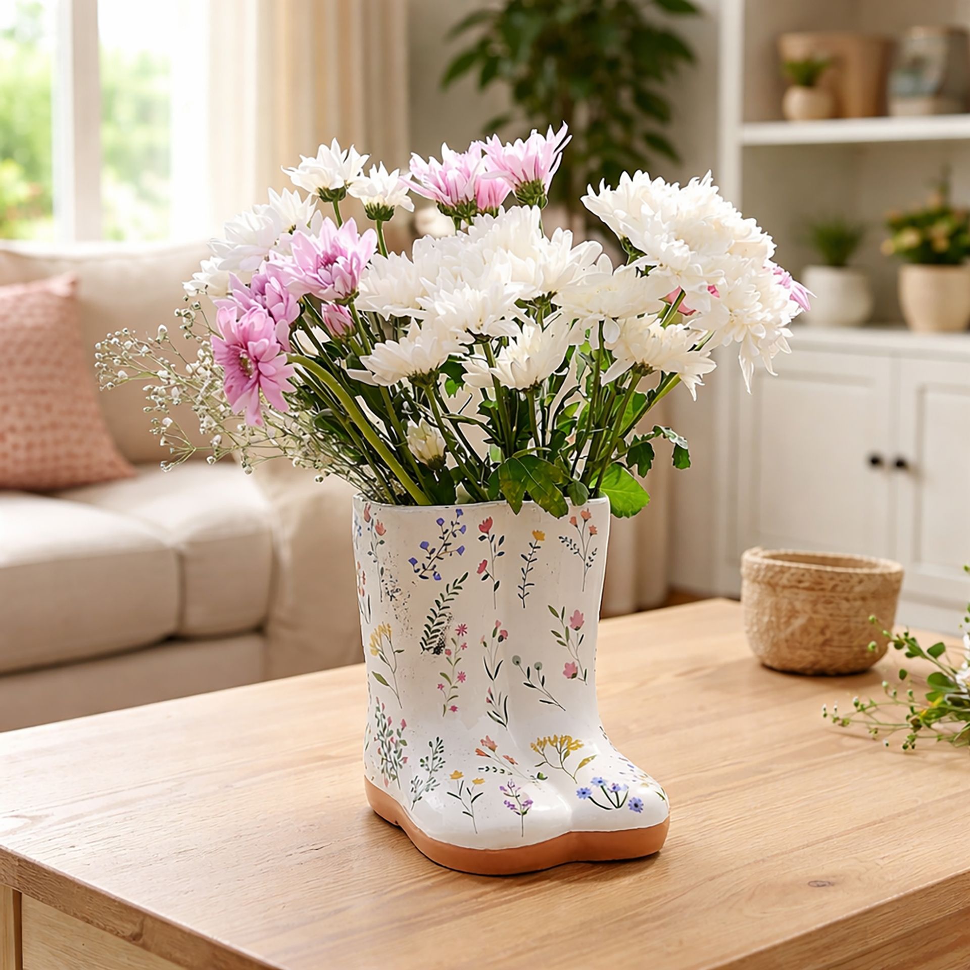 The Cottage Garden Ceramic Vase Small  - Floral Wellies
