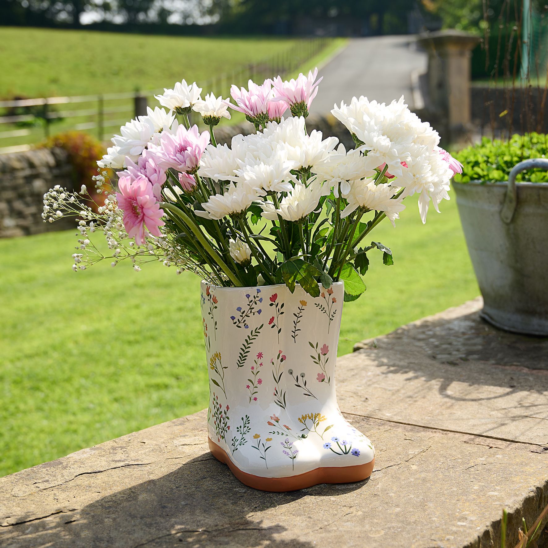 The Cottage Garden Ceramic Vase Small  - Floral Wellies