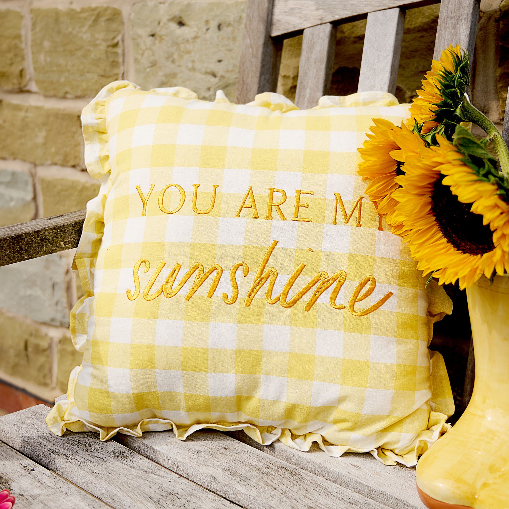 The Cottage Garden Cushion - You Are My Sunshine