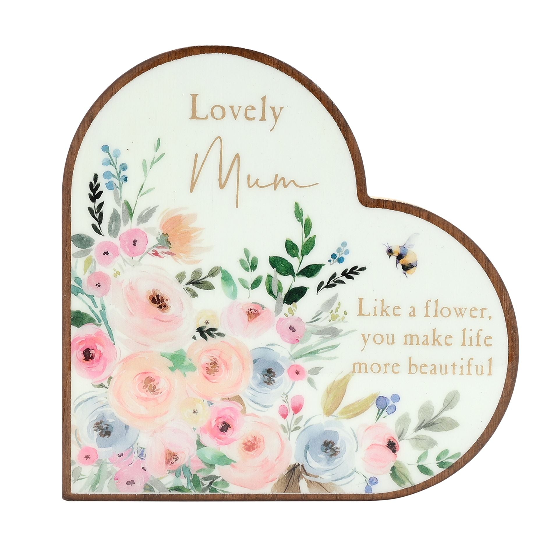 The Cottage Garden Mantel Heart Plaque - Mum