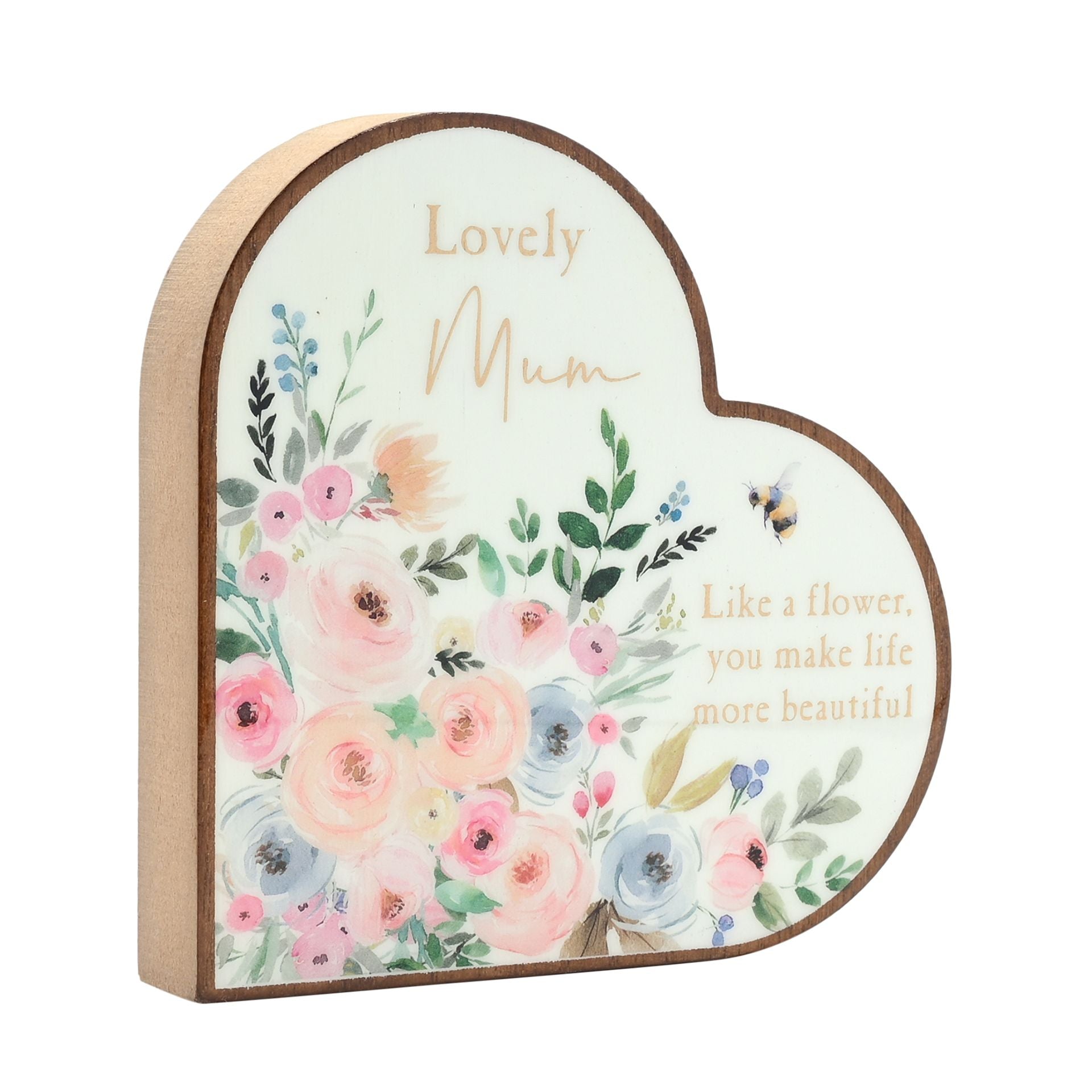 The Cottage Garden Mantel Heart Plaque - Mum
