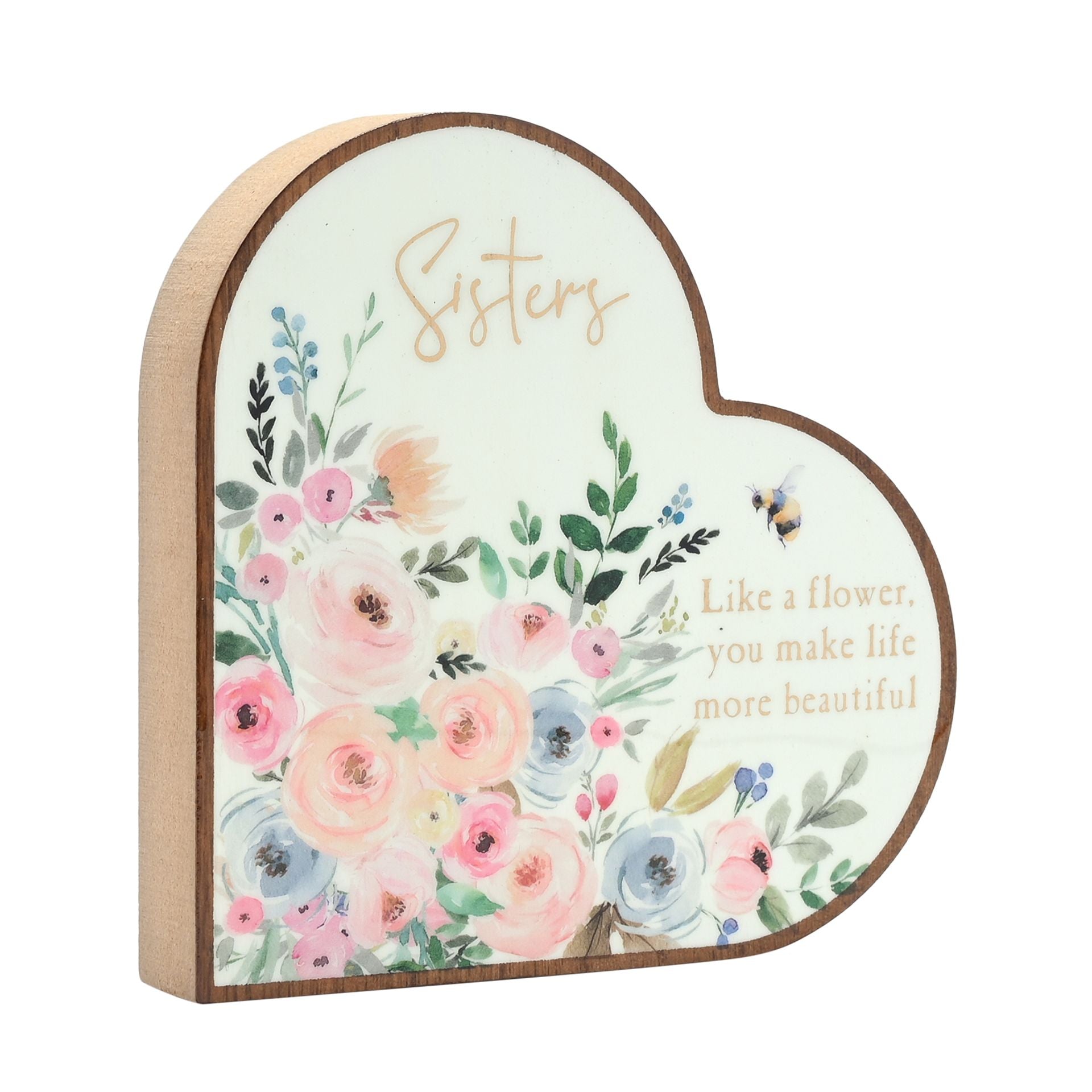 The Cottage Garden Mantel Heart Plaque - Sisters