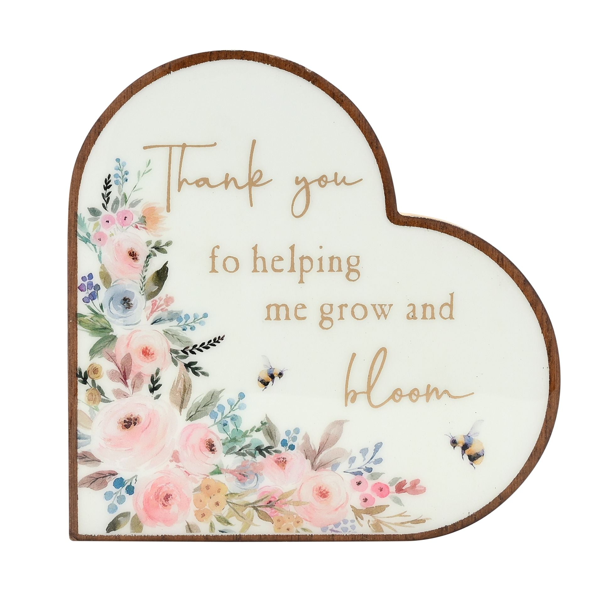 The Cottage Garden Mantel Heart Plaque - Thank You