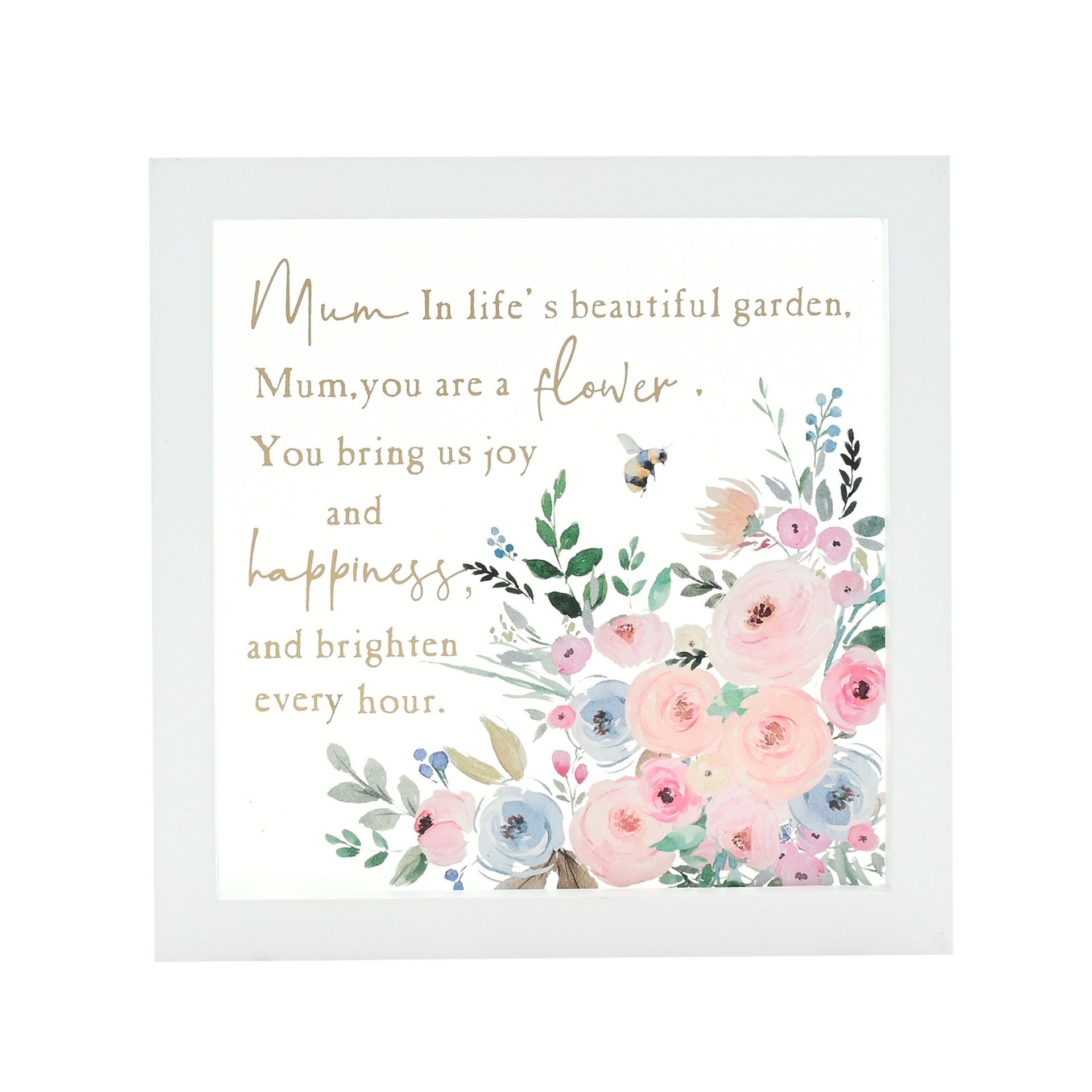 The Cottage Garden Framed Glass Plaque - Mum