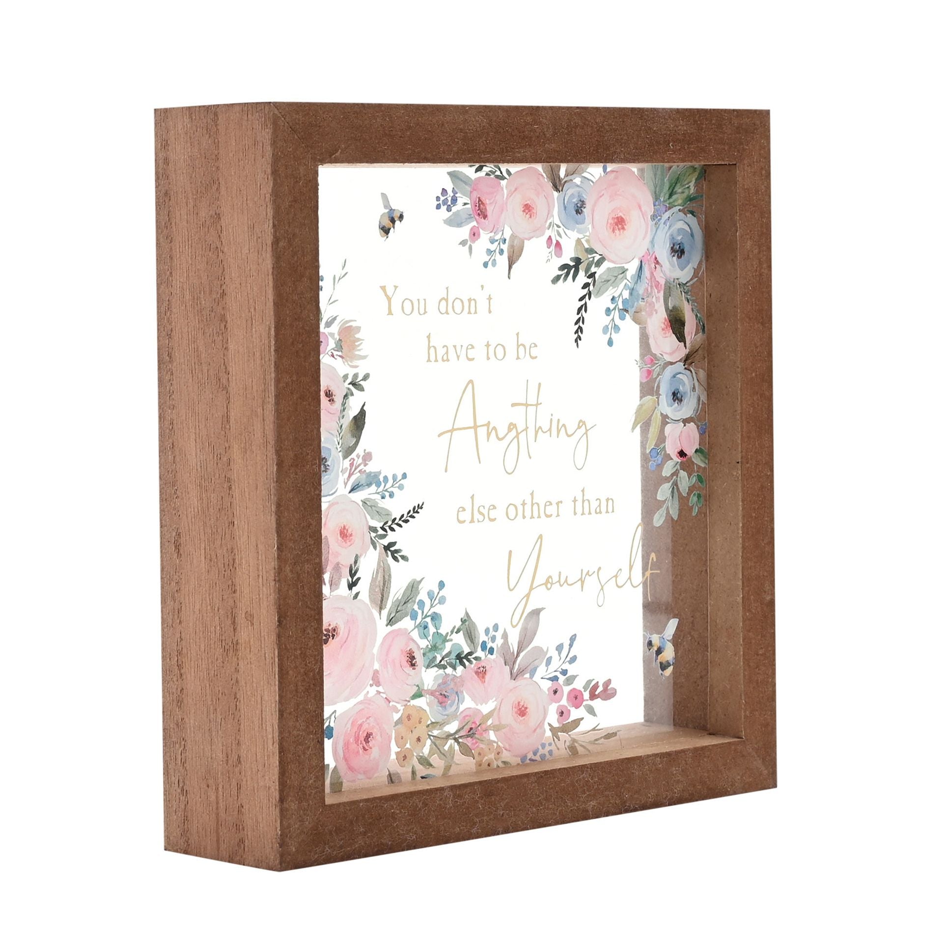 The Cottage Garden Framed Square Glass Plaque - Be Yourself