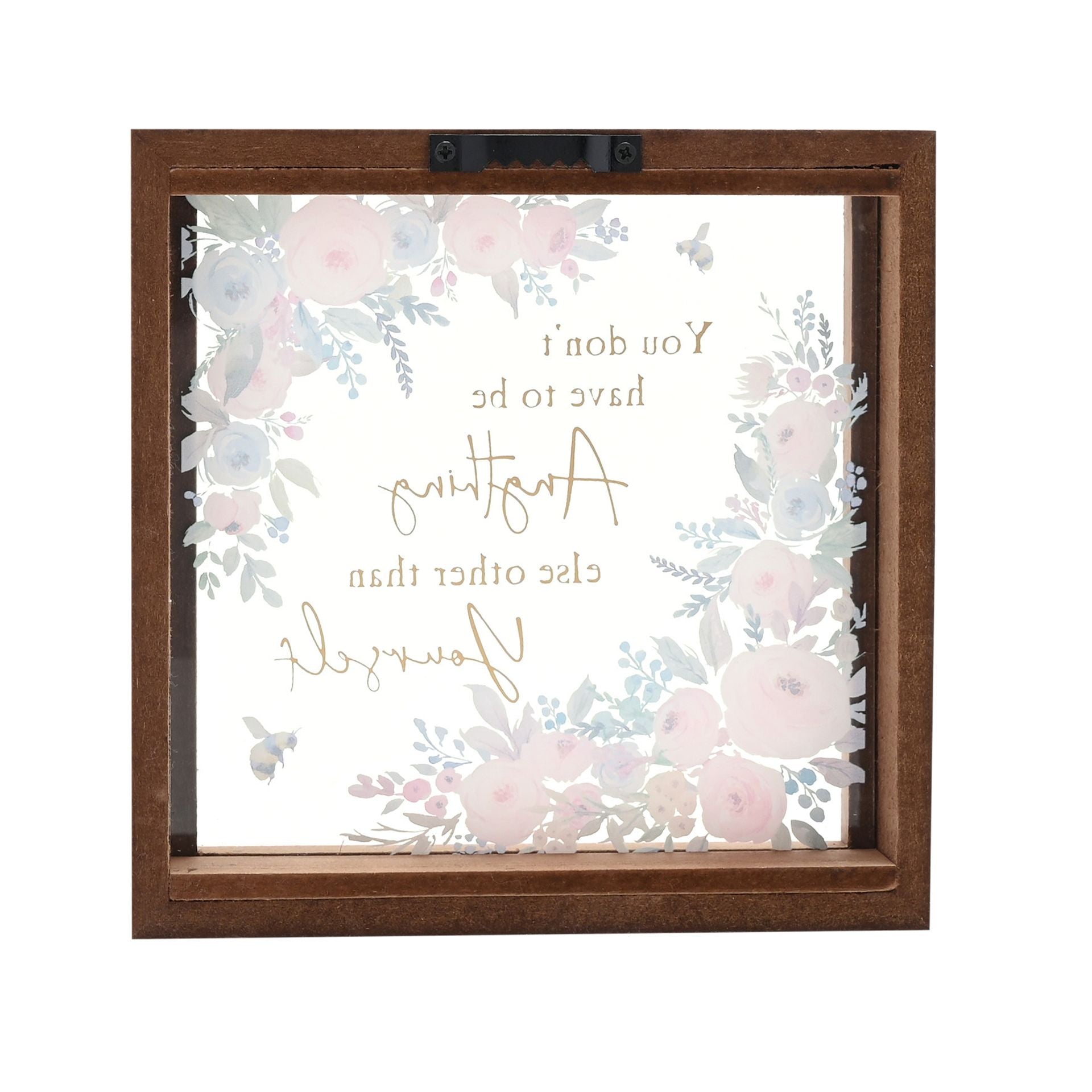 The Cottage Garden Framed Square Glass Plaque - Be Yourself