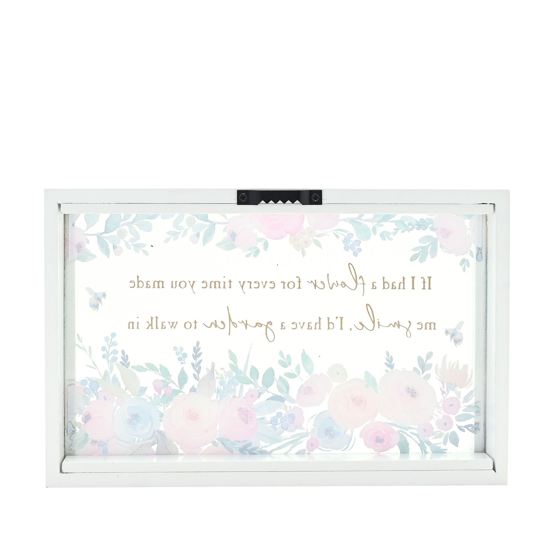 The Cottage Garden Framed Rectangular Glass Plaque - Flower