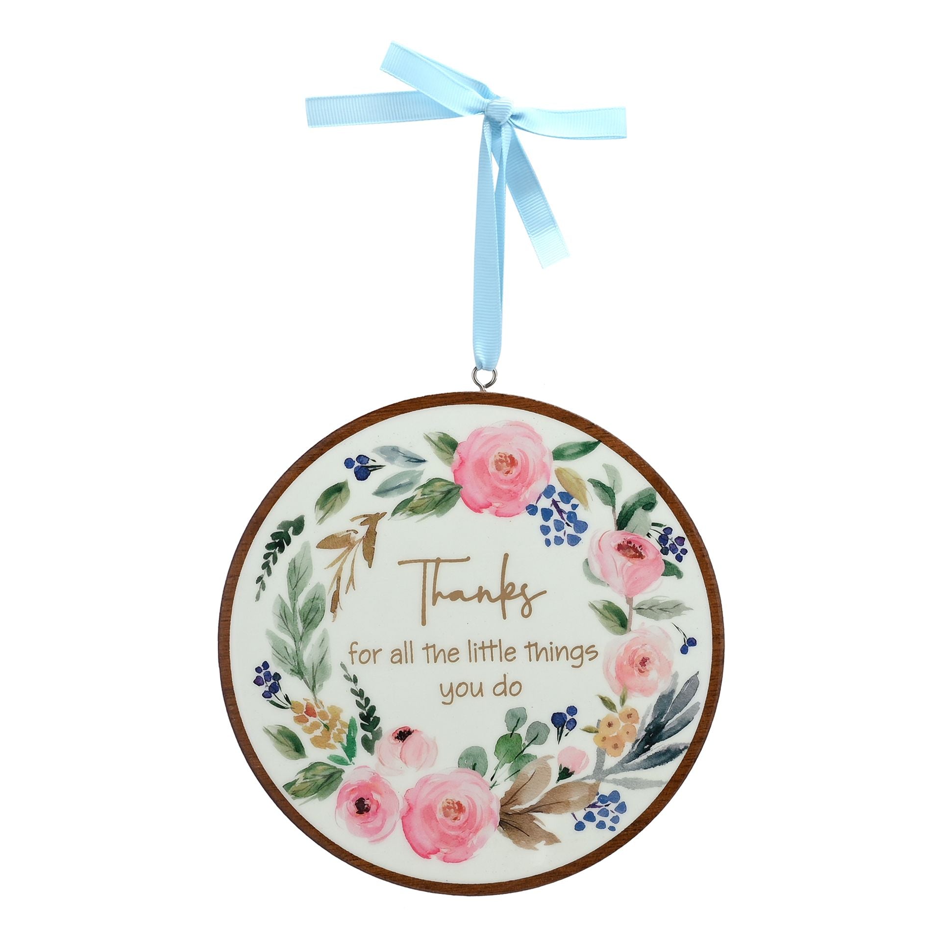 The Cottage Garden Round Wall Plaque - Thank You