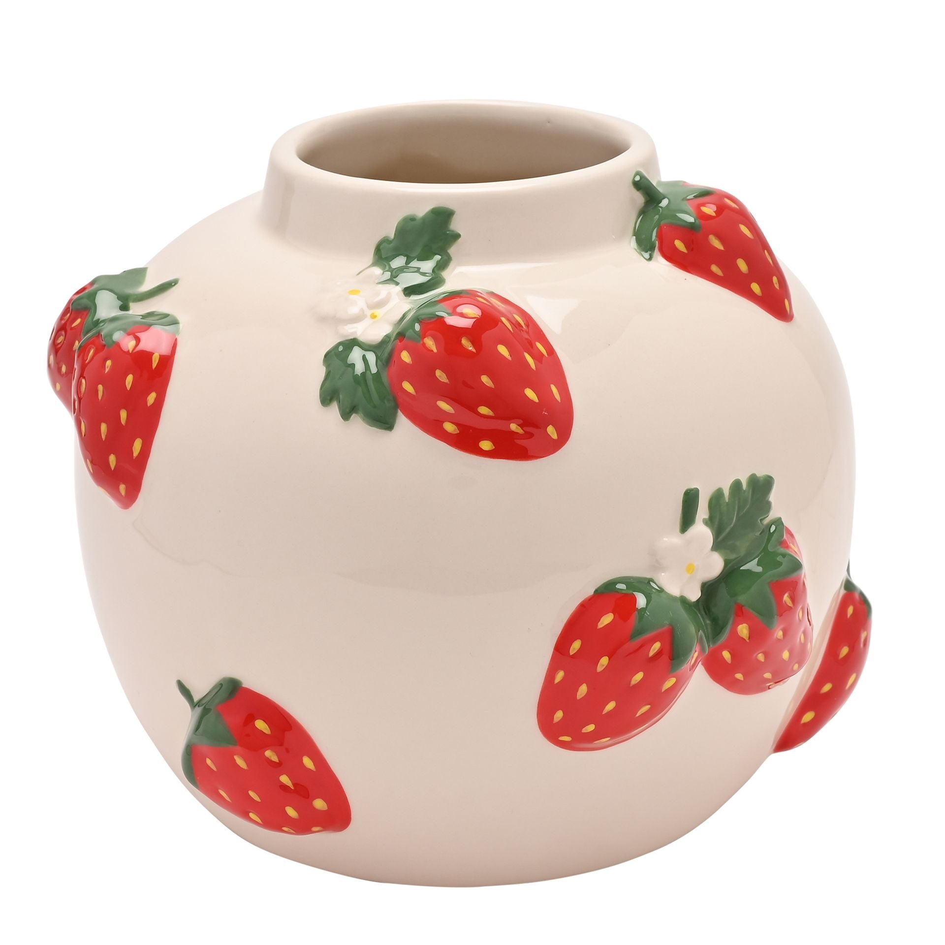The Cottage Garden Hand Painted Vase Large  - Strawberry