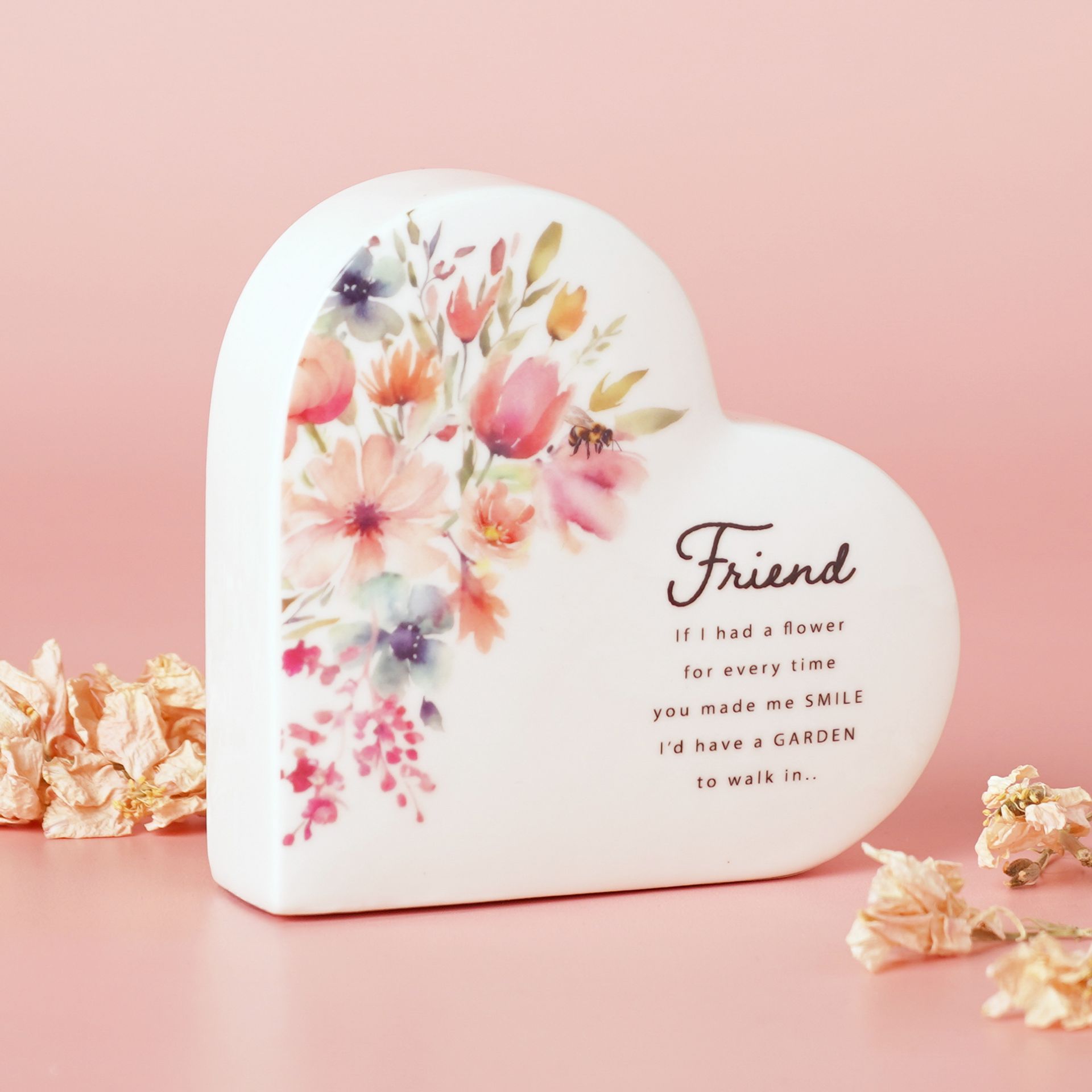 The Cottage Garden Ceramic Heart - Friend