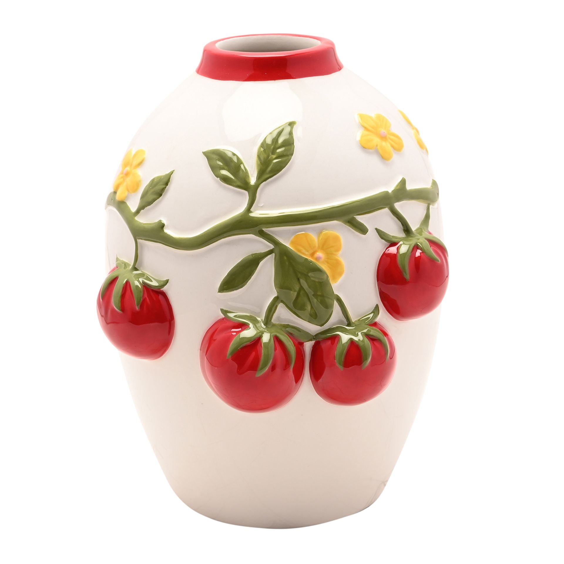 The Cottage Garden Handpainted Embossed Tomato Vase - Large