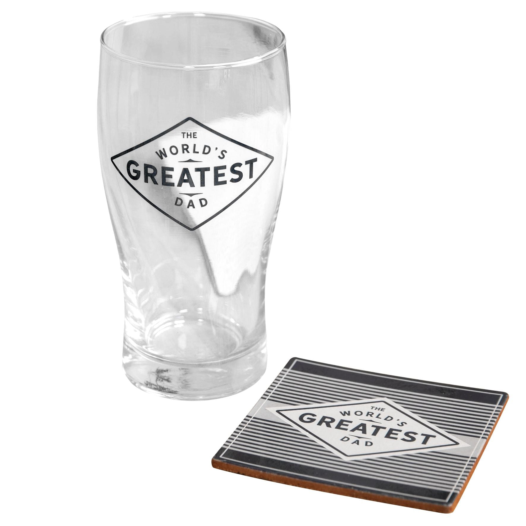 Dad Beer Glass and Coaster Set