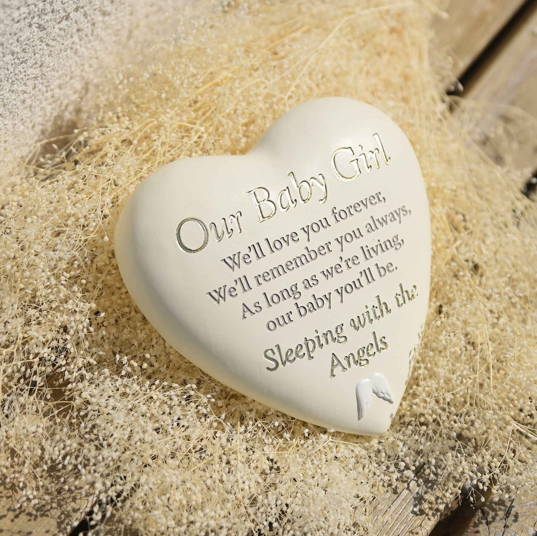 Thoughts Of You Graveside Heart Plaque - Our Baby Girl