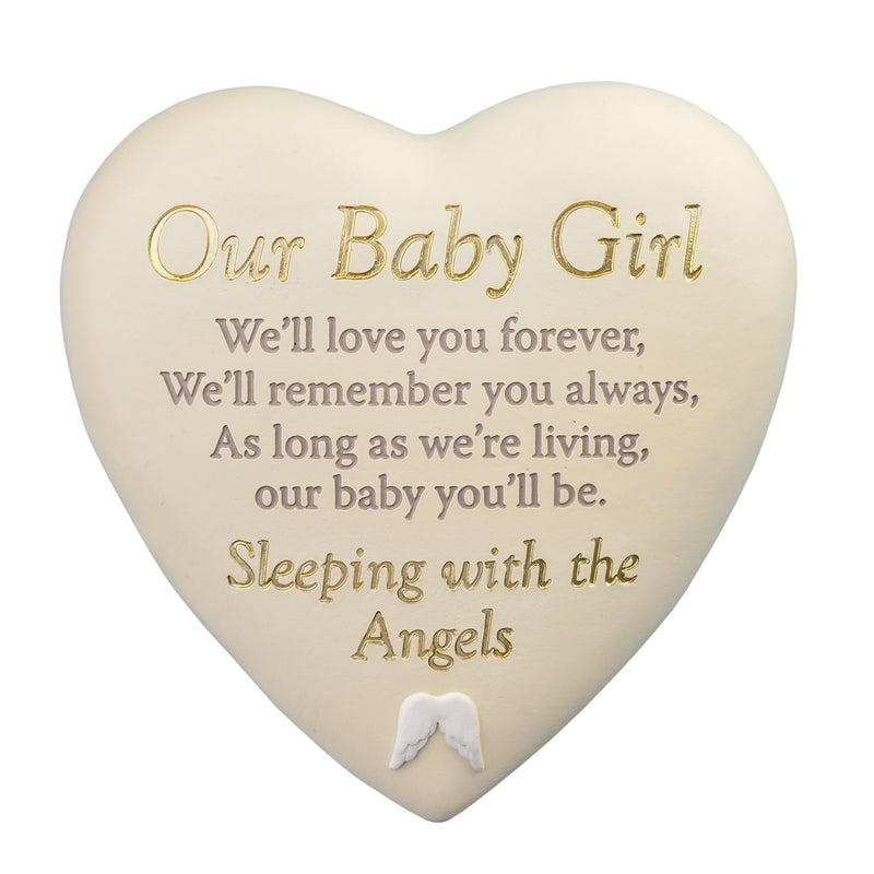 Thoughts Of You Graveside Heart Plaque - Our Baby Girl