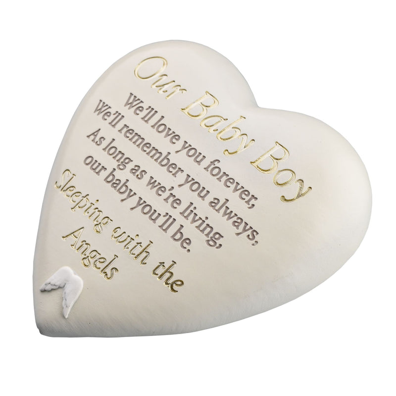 Thoughts Of You Graveside Heart Plaque - Our Baby Boy