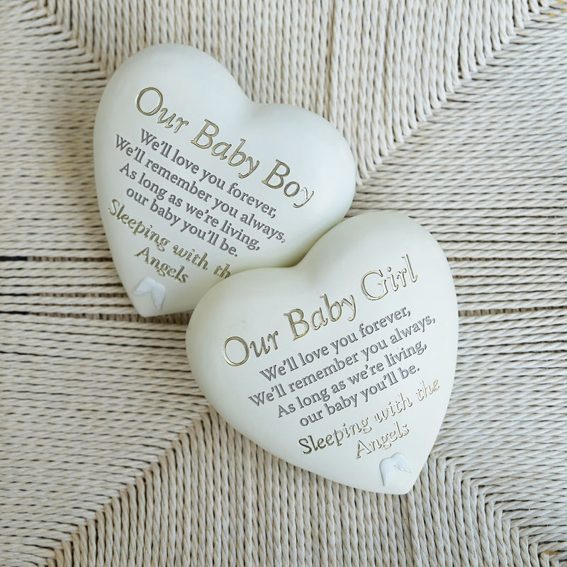 Thoughts Of You Graveside Heart Plaque - Our Baby Boy