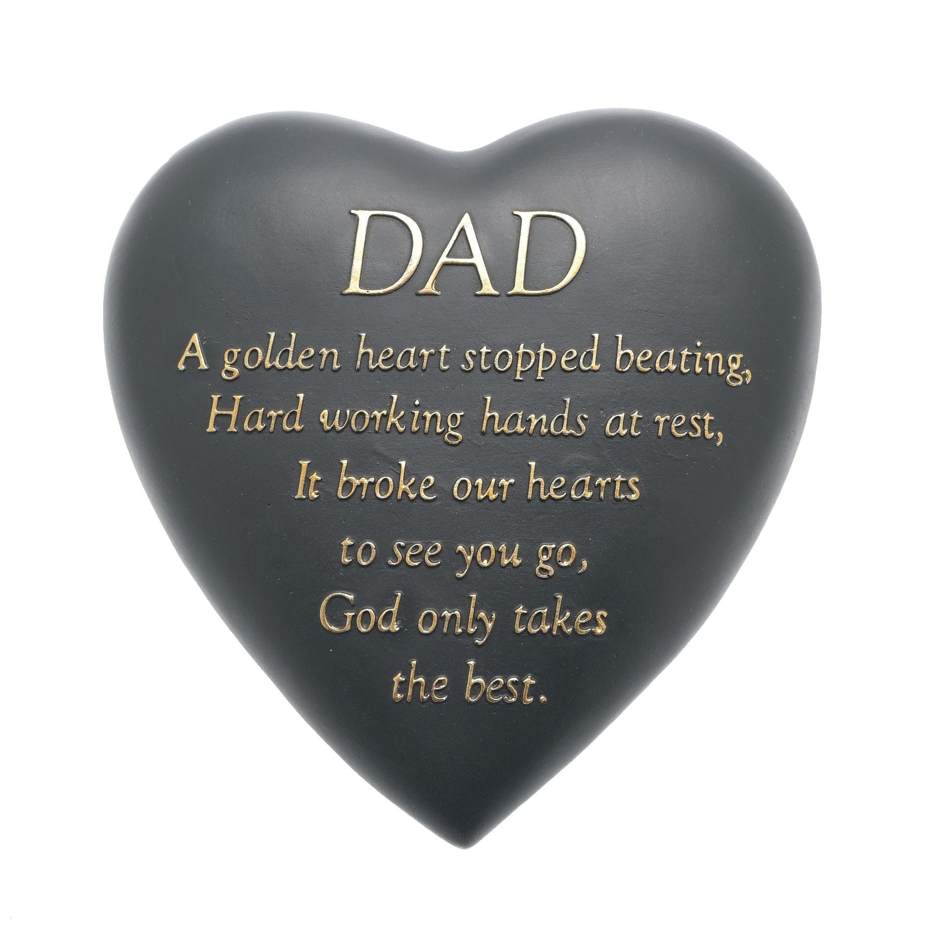 Thoughts Of You Graveside Dark Grey Heart Plaque - Dad