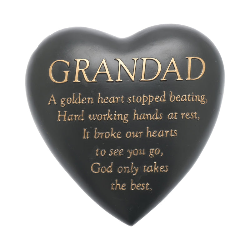 Thoughts Of You Graveside Dark Grey Heart Plaque - Grandad