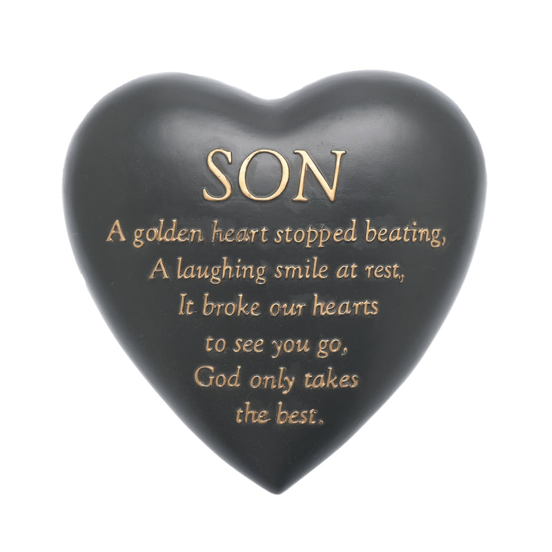 Thoughts Of You Graveside Dark Grey Heart Plaque - Son