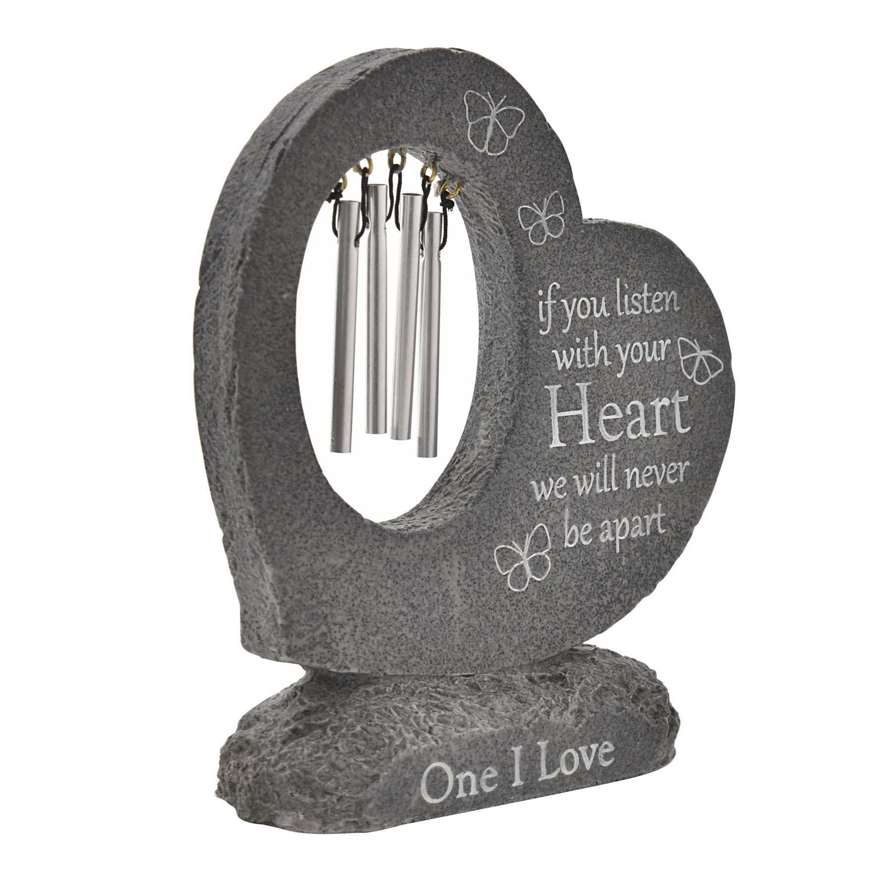 Thoughts Of You Graveside Stone Heart Windchime