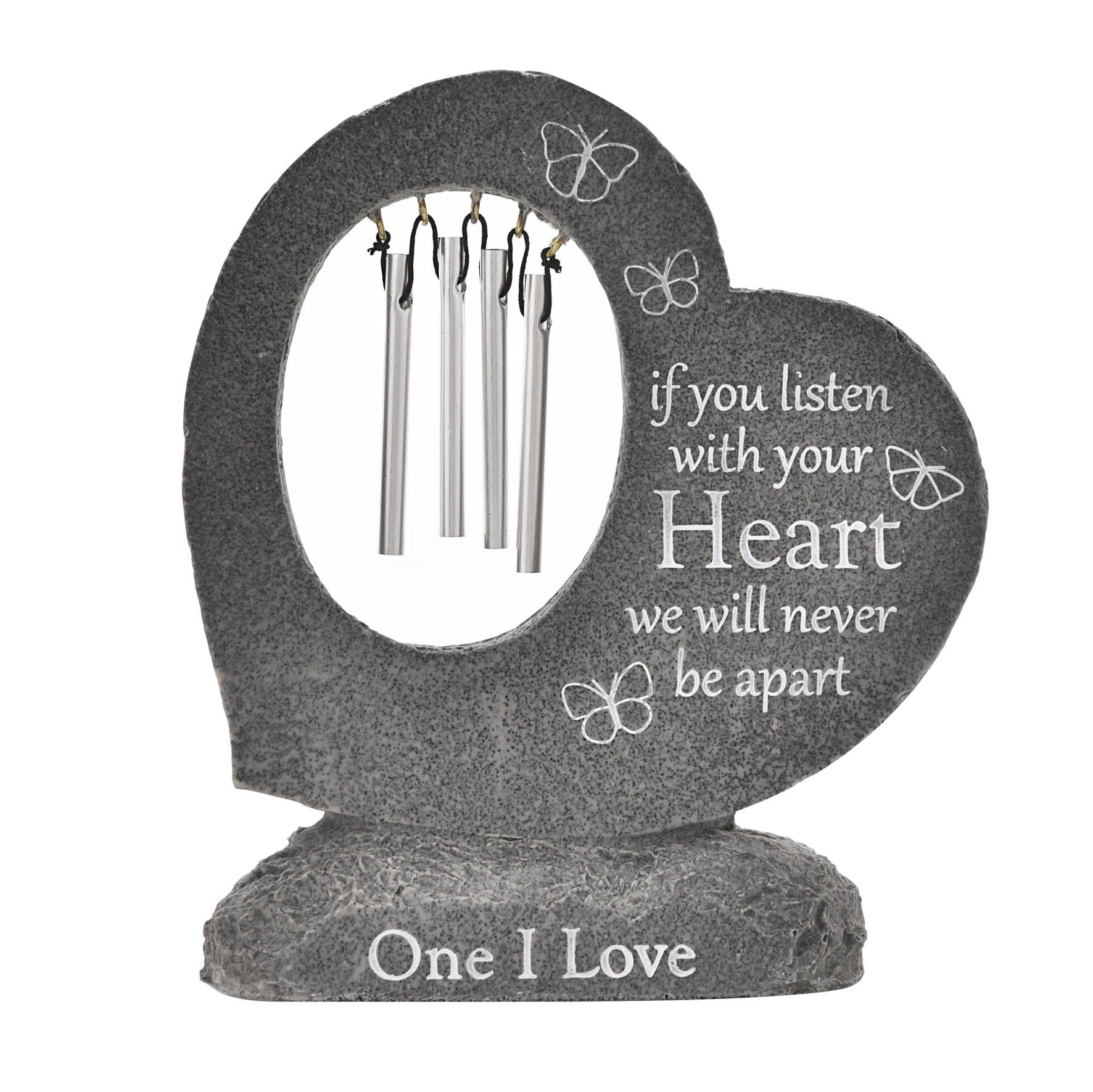 Thoughts Of You Graveside Stone Heart Windchime