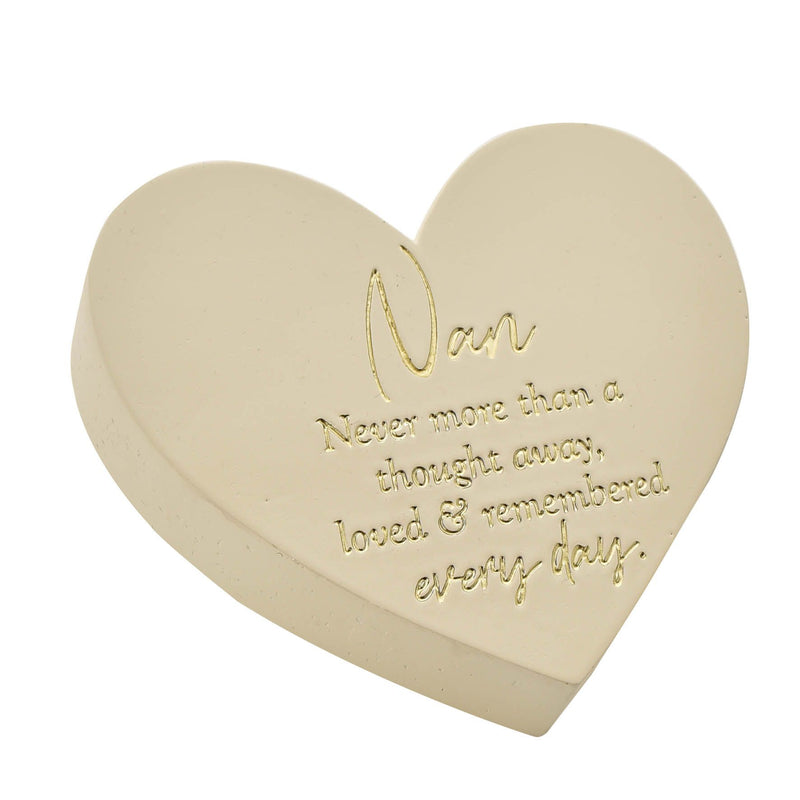 Thoughts of You Memorial Graveside Ivory Heart Plaque - Nan