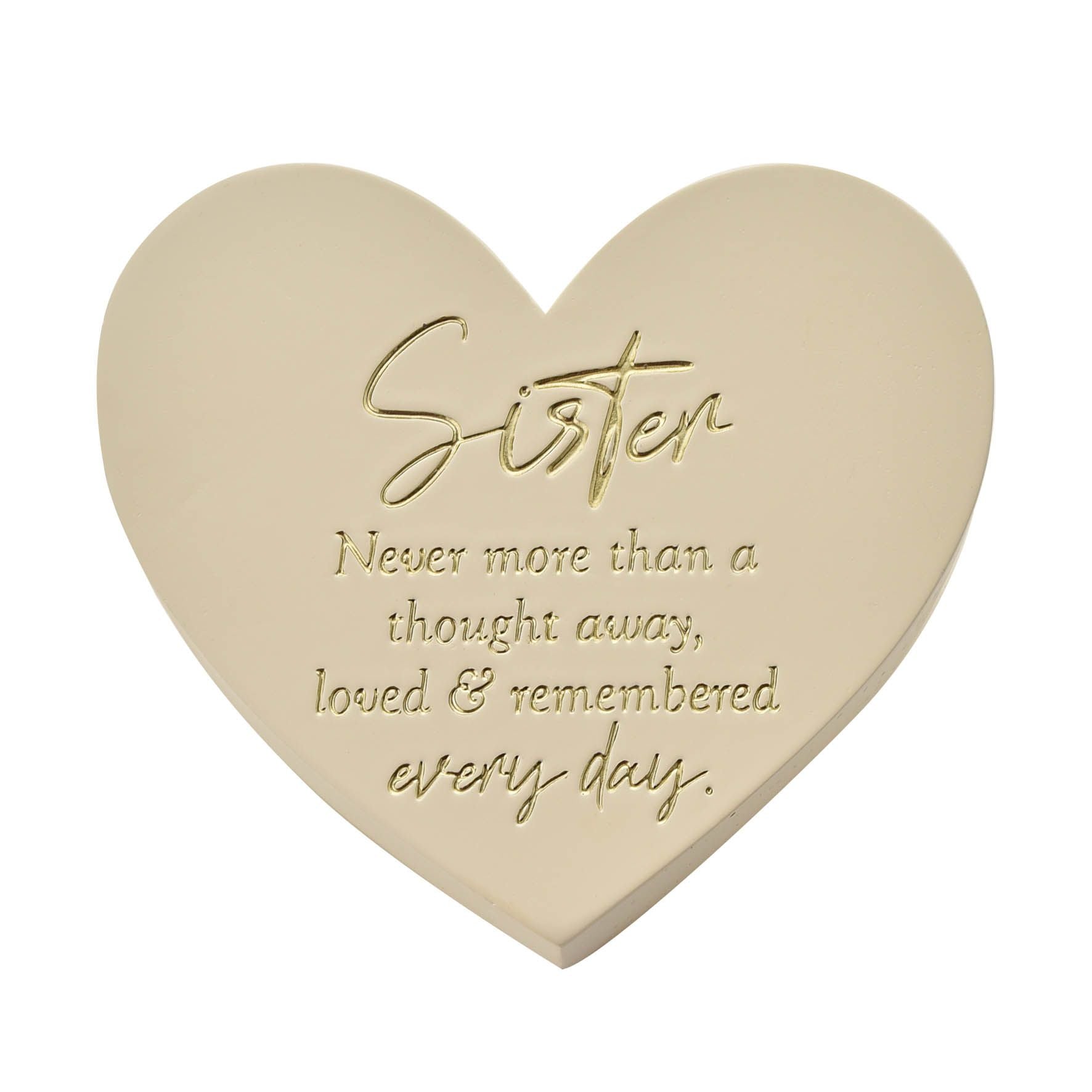 Thoughts of You Memorial Graveside Heart Plaque - Sister