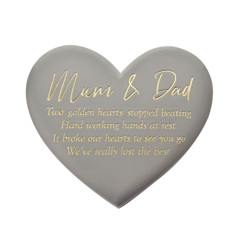 Thoughts of You Memorial Graveside Heart Plaque - Mum & Dad