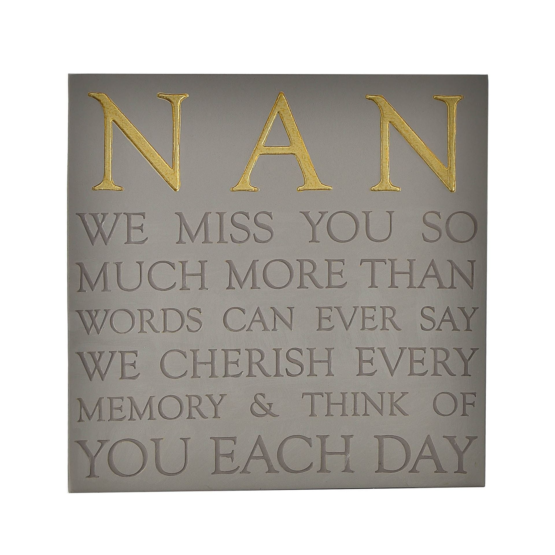 Thoughts of You Memorial Square Plaque - Nan