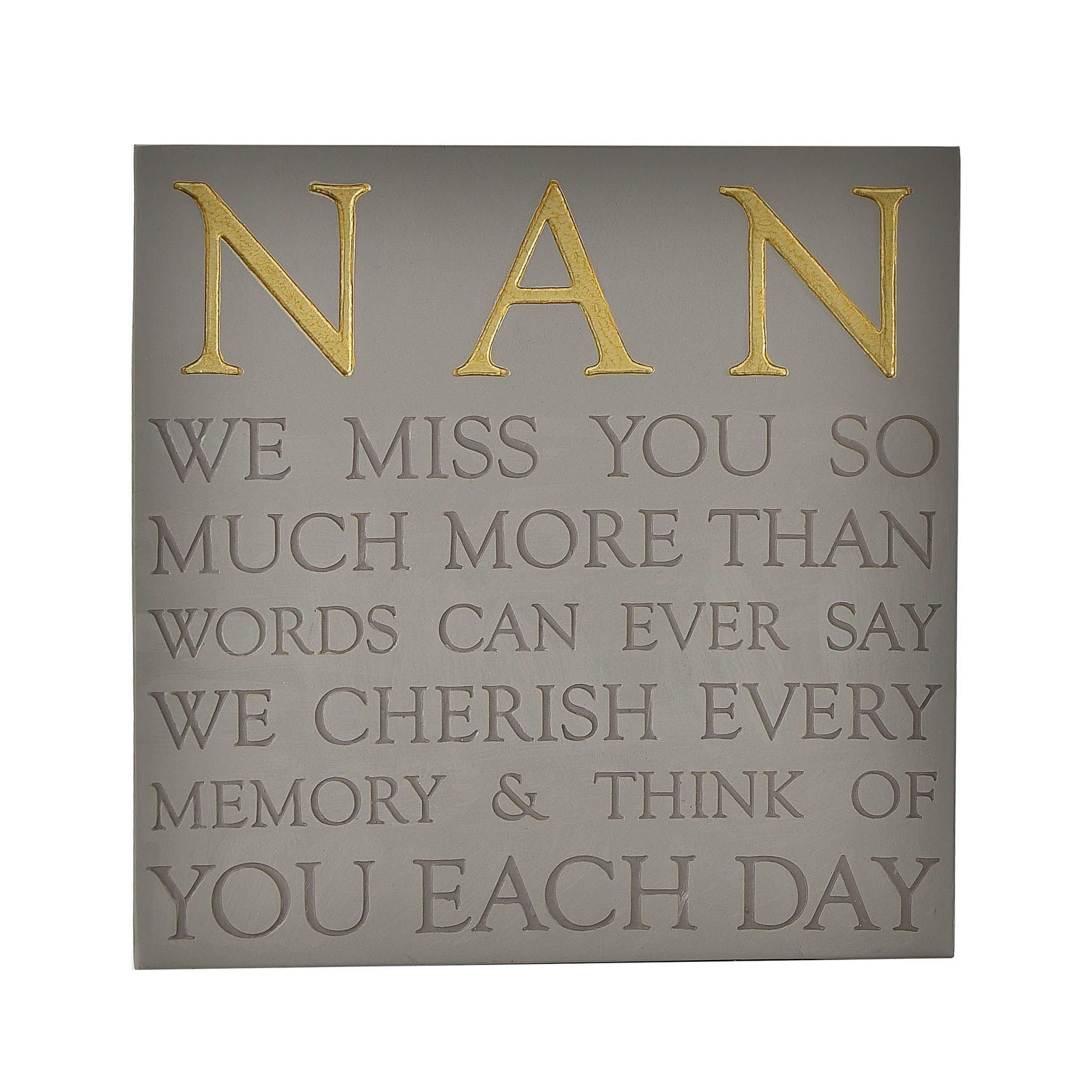 Thoughts of You Memorial Square Plaque - Nan