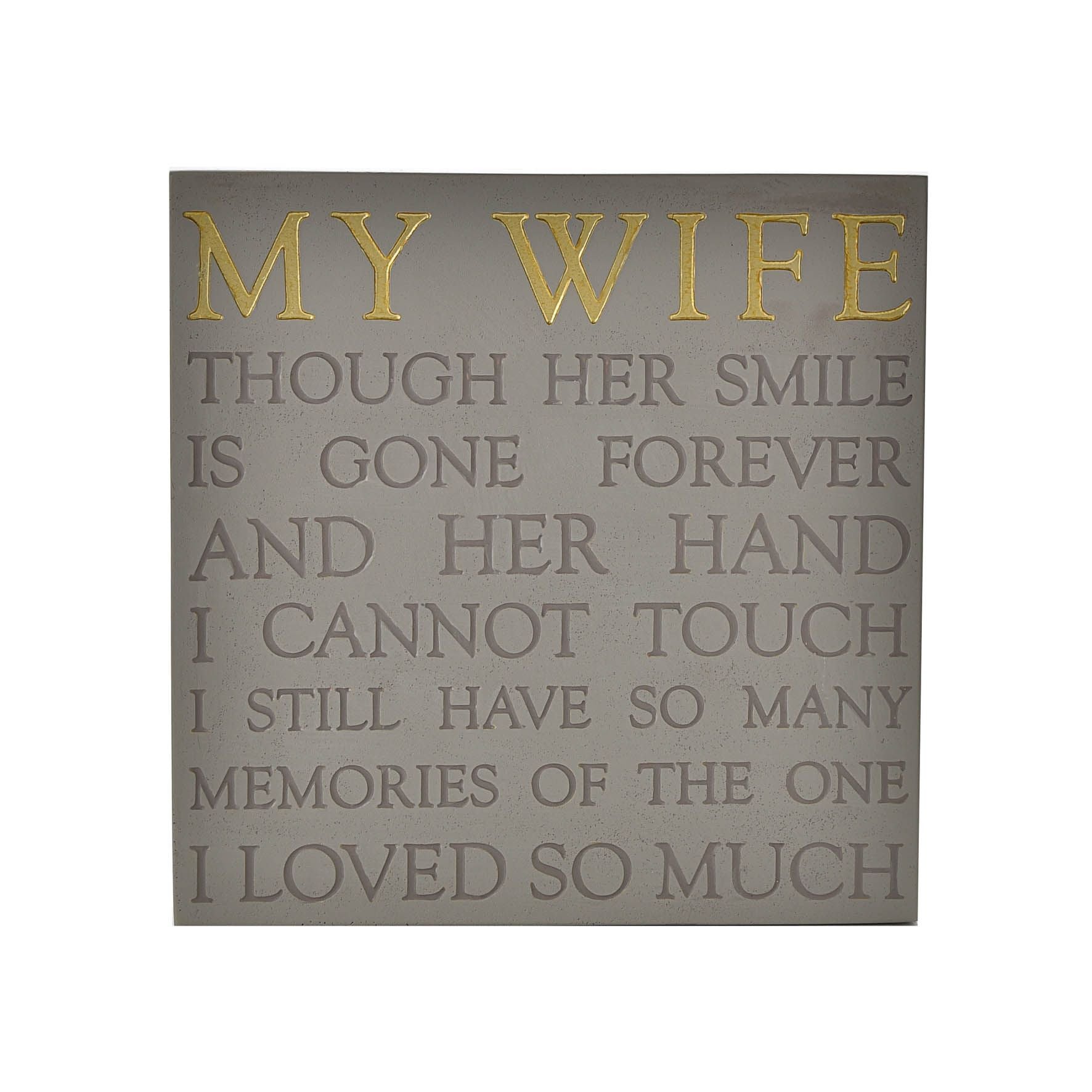 Thoughts of You Memorial Square Plaque - Wife