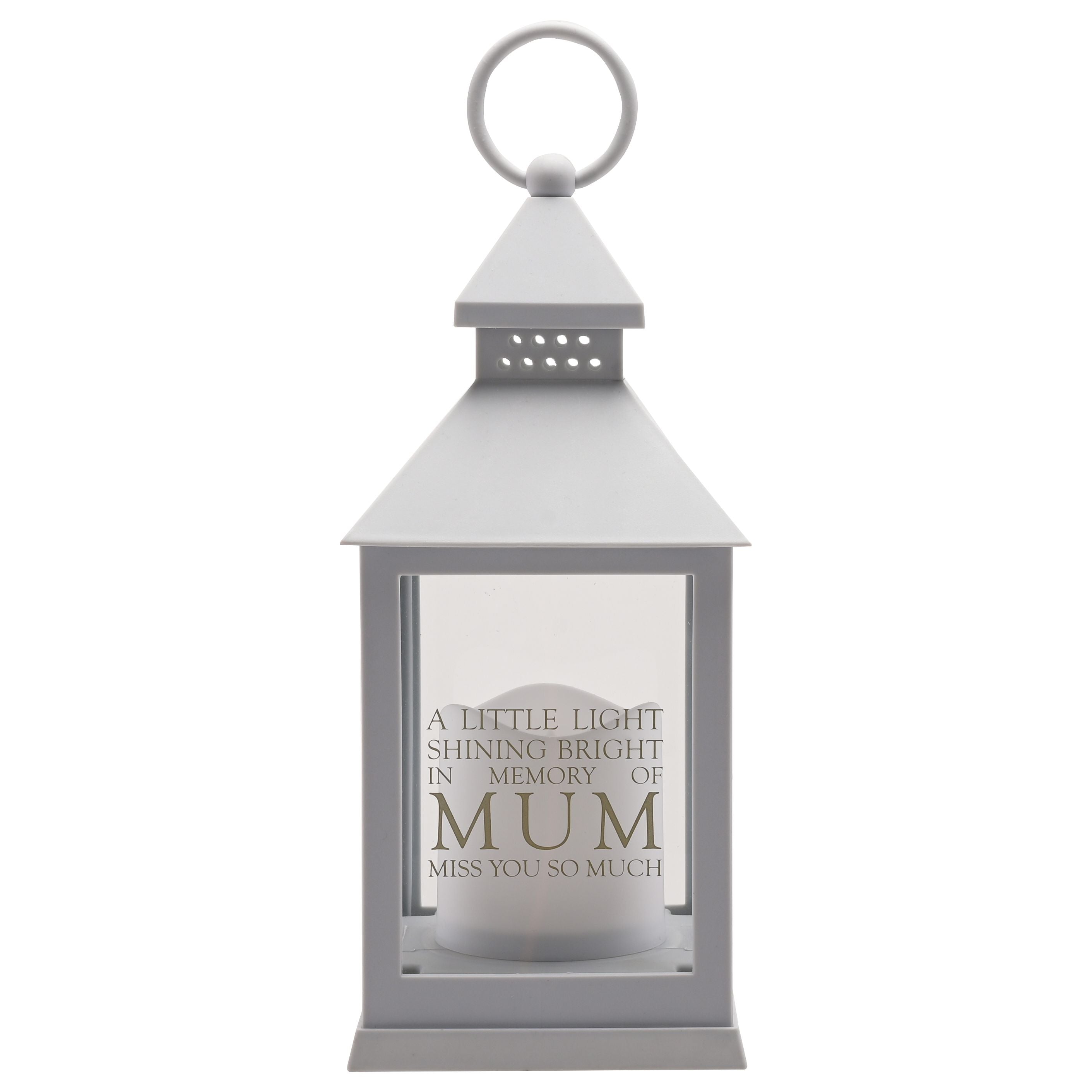 Thoughts of You Graveside Lantern Grey Mum