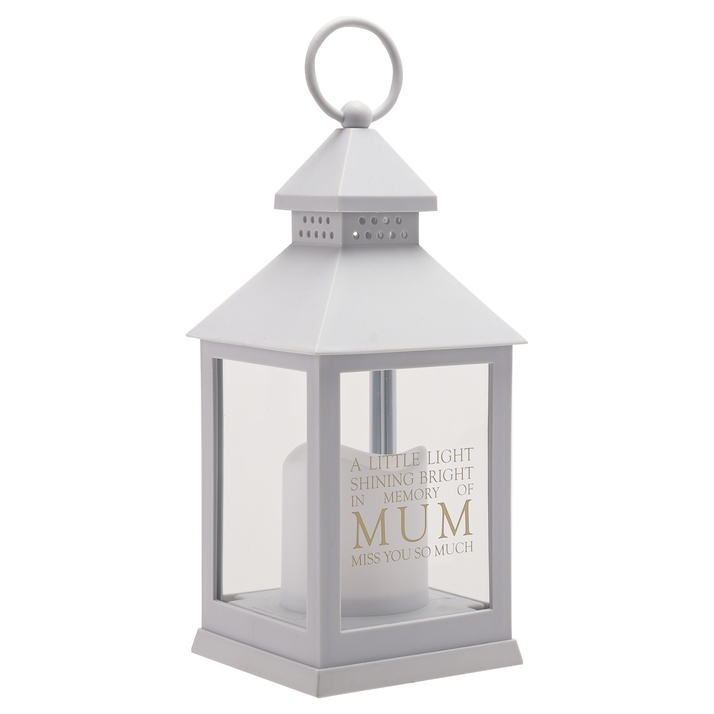 Thoughts of You Graveside Lantern Grey Mum