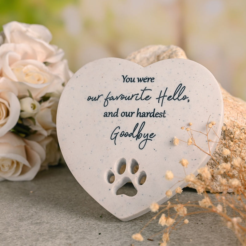 Thoughts of You Pet Memorial Heart Stone - Small