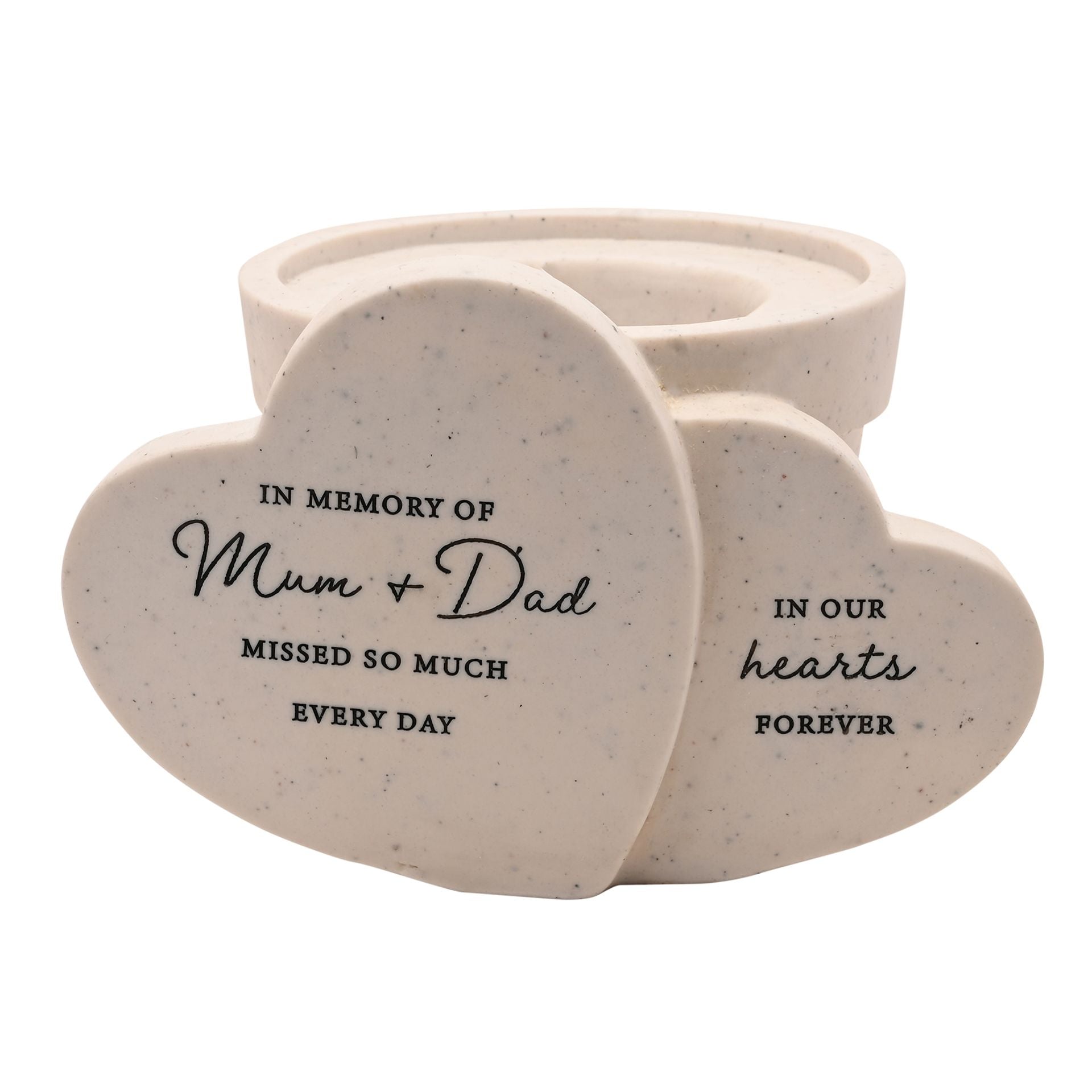 Thoughts of You Graveside Double Heart Vase - Mum & Dad