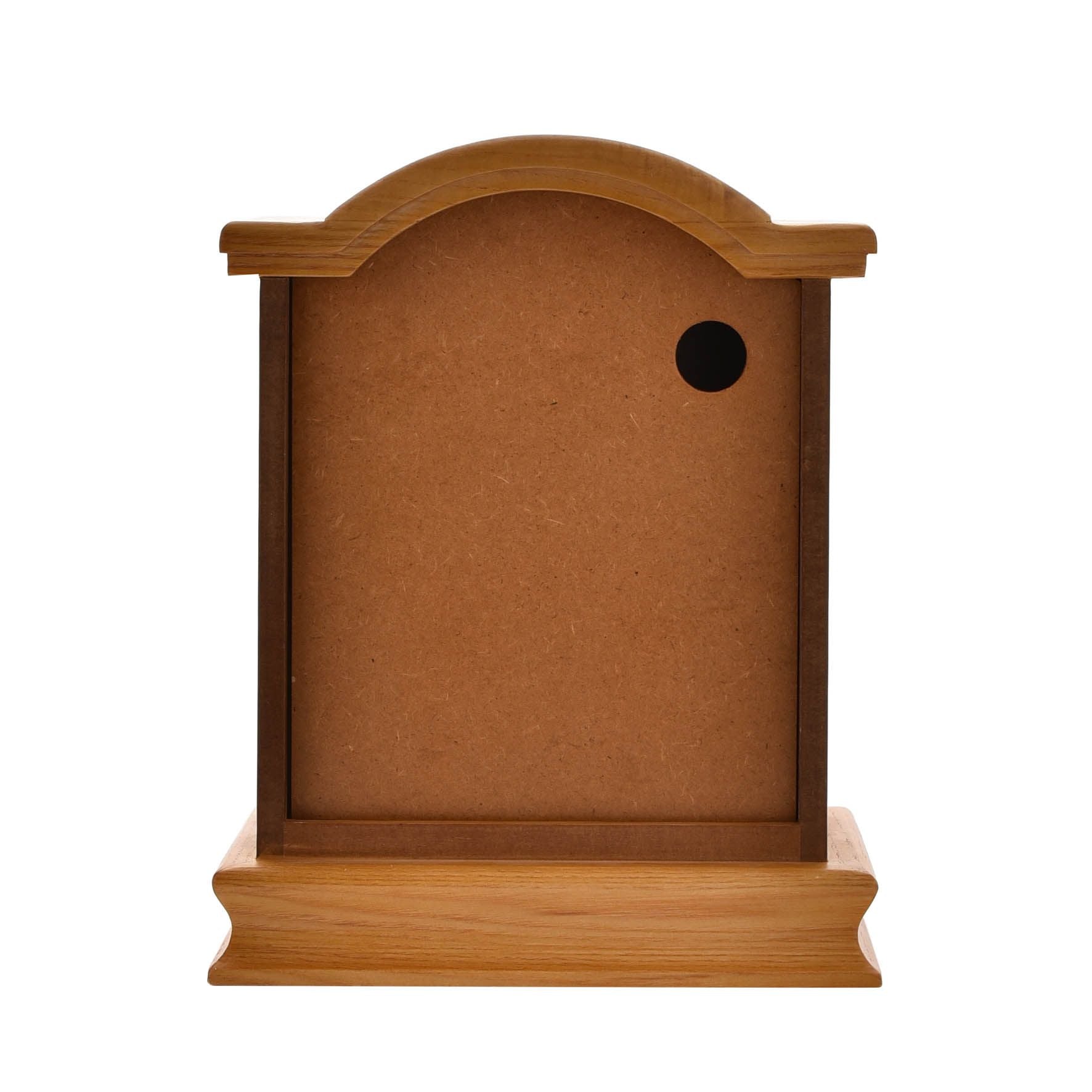 Wm.Widdop Broken Arch Pendulum Mantel Clock Oak Effect