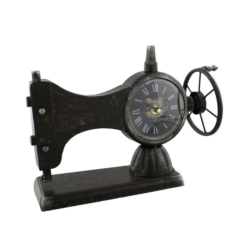 Hometime Metal Mantel Clock - Sewing Machine