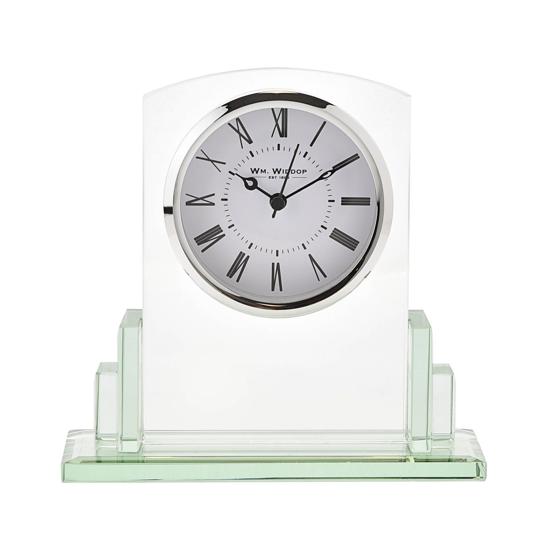 Wm.Widdop Square Glass Mantel Clock