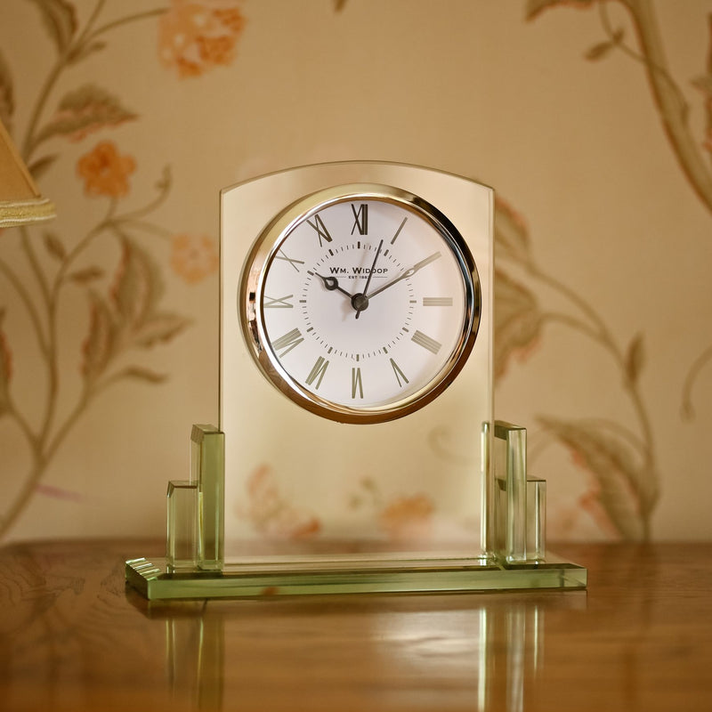 Wm.Widdop Square Glass Mantel Clock