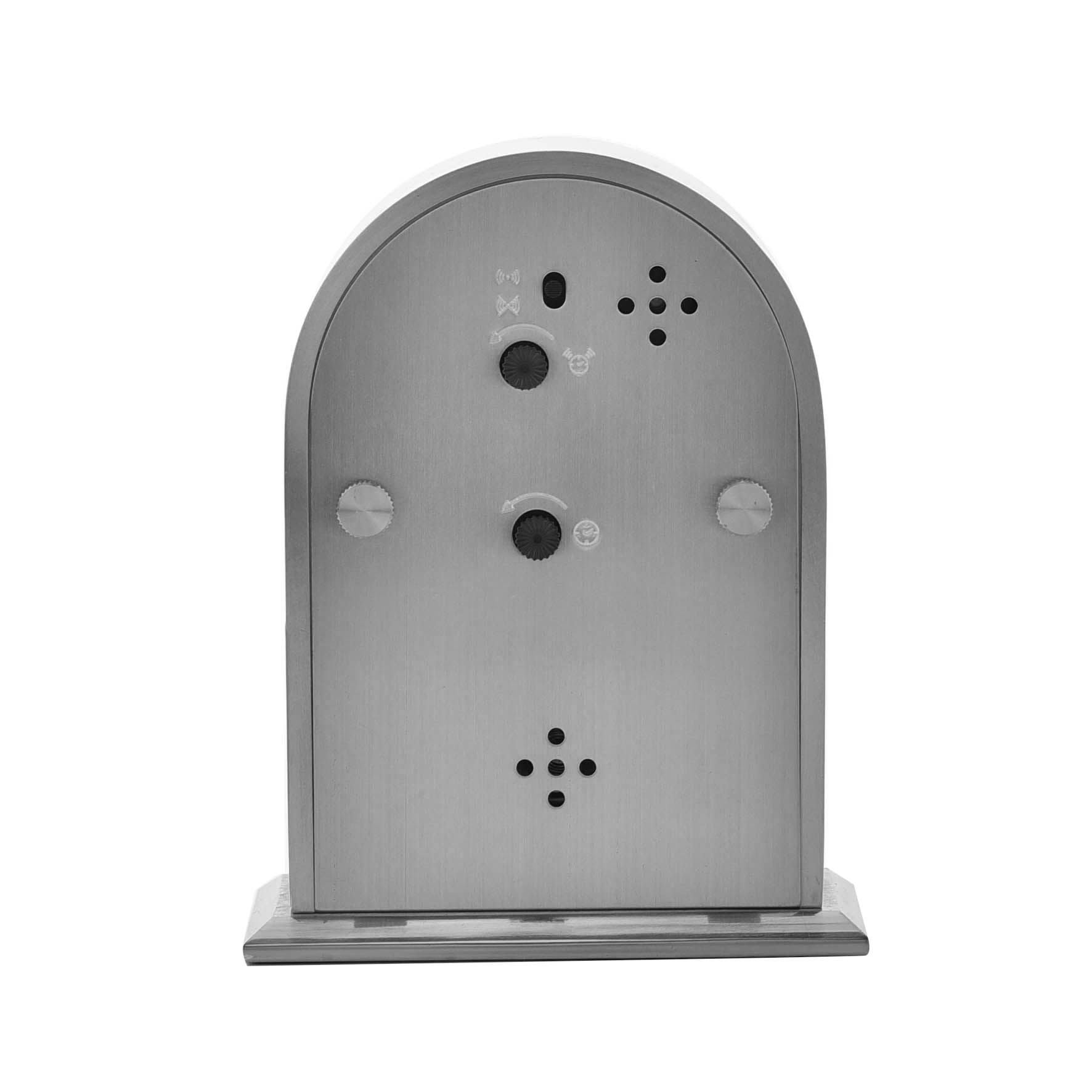 Wm.Widdop Arched Silver Aluminium Mantel Clock