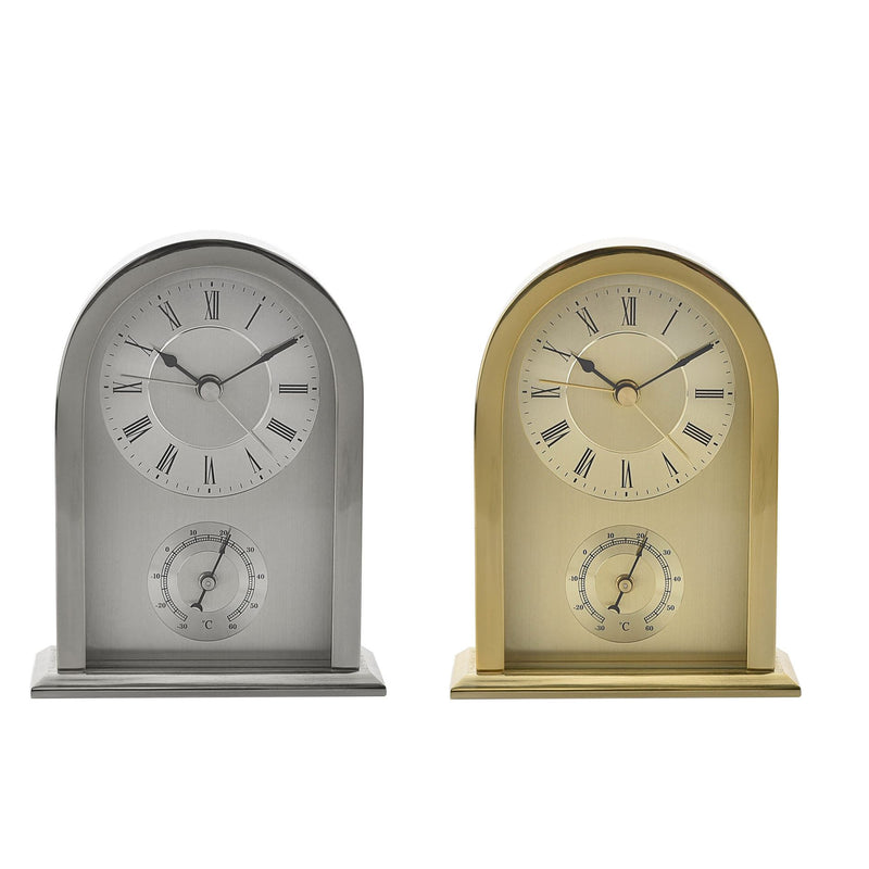 Wm.Widdop Arched Silver Aluminium Mantel Clock