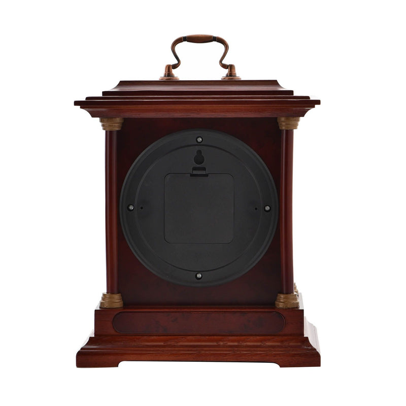Wm. Widdop Wooden Mantel Clock Metal Handle & Roman Numerals