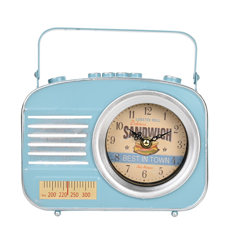 Hometime Metal Mantel Clock - Retro Radio