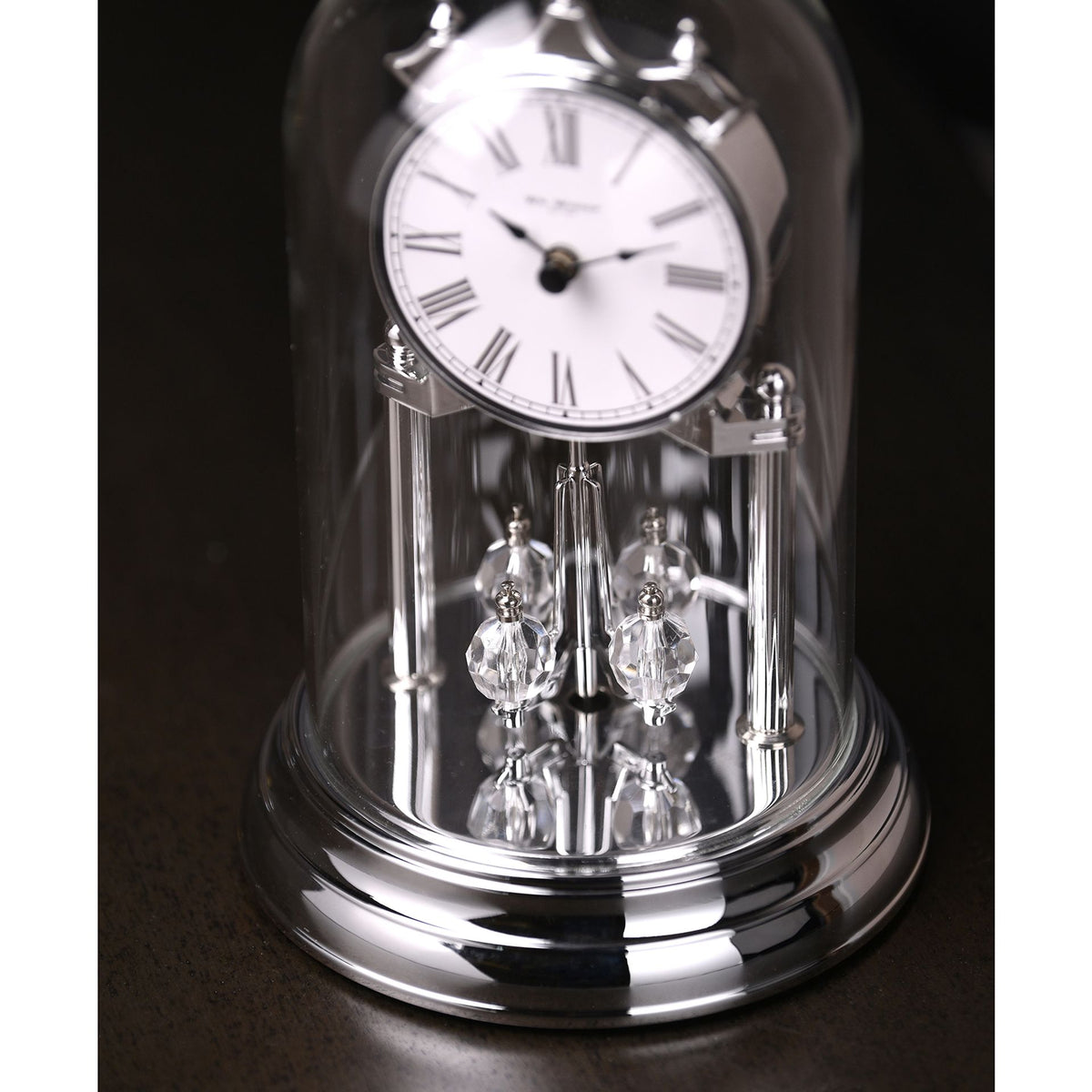 Wm.Widdop Rotating Pendulum Anniversary Clock - Silver