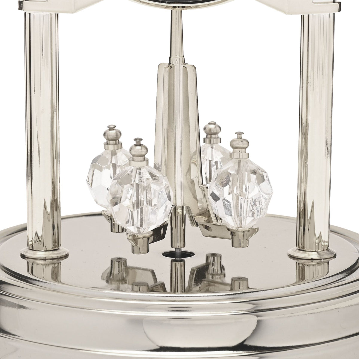 Wm.Widdop Rotating Pendulum Anniversary Clock - Silver