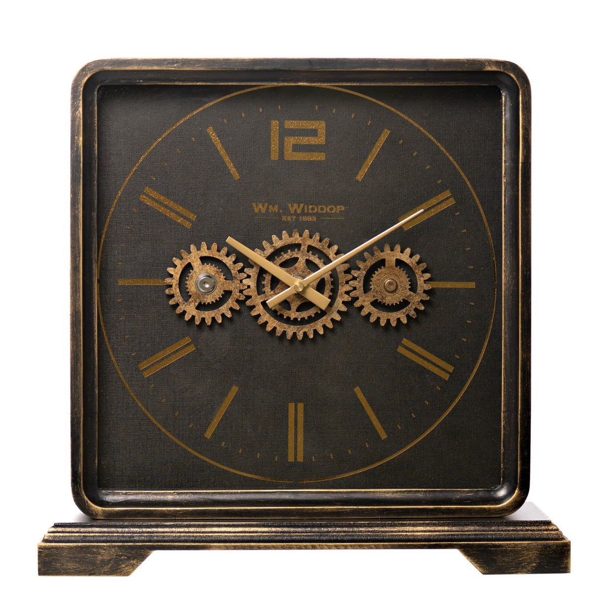 Wm.Widdop Mantel Clock With Moving Gears - 38cm