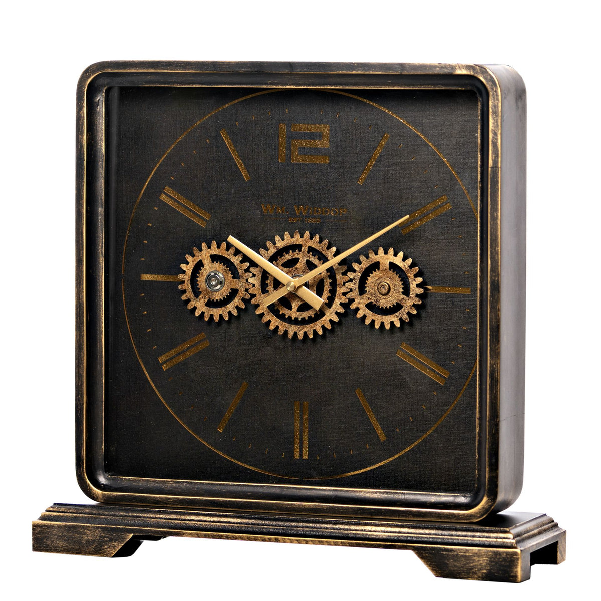 Wm.Widdop Mantel Clock With Moving Gears - 38cm